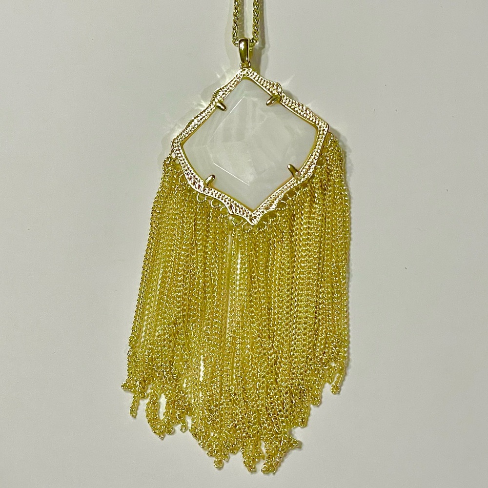 Kendra Scott Adjustable Necklace with Fringe Gold color chain